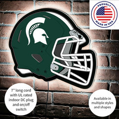 LED Wall Decor, Helmet, Michigan State University, Collegiate, Home