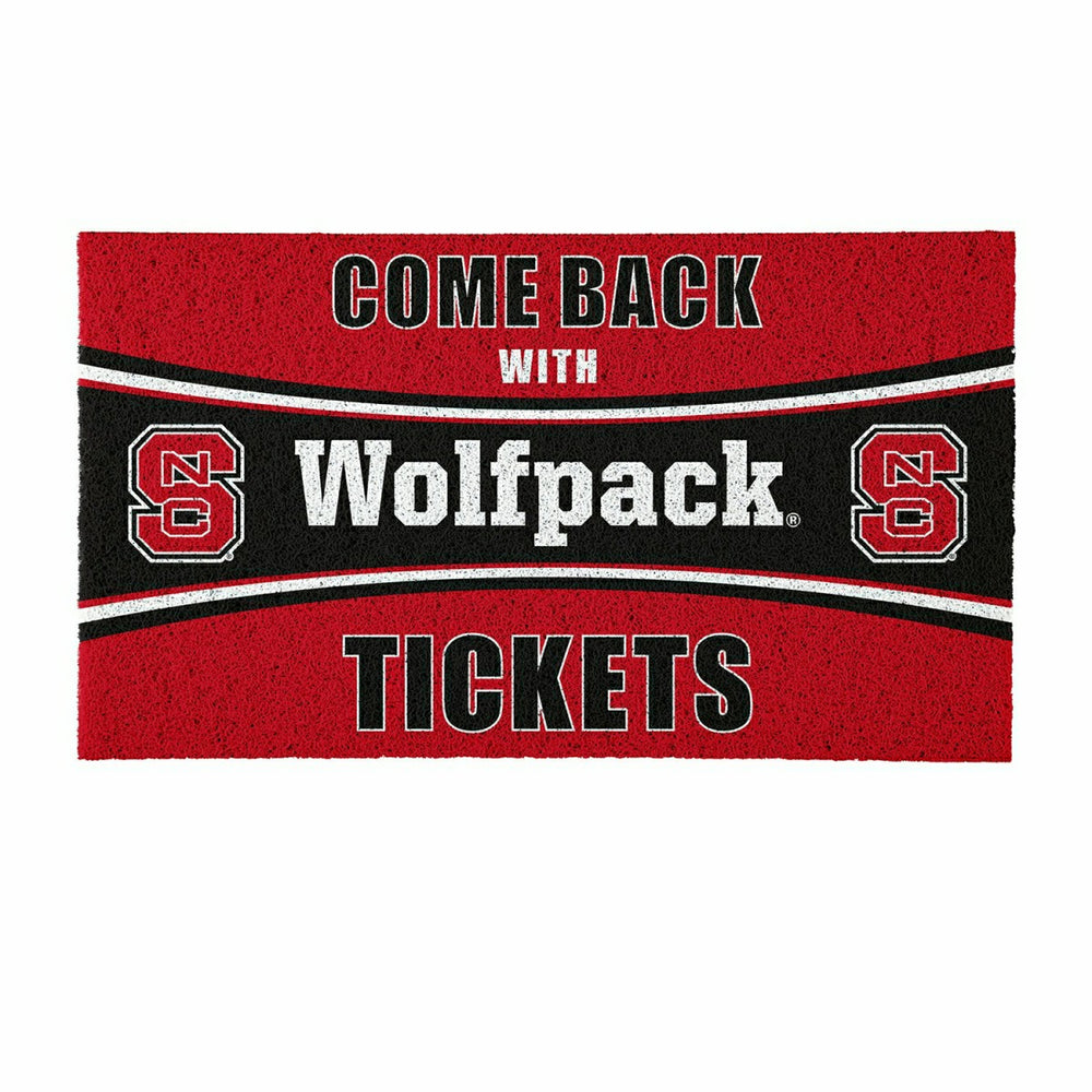 28" x 16" PVC Trapper Mat, Come Back with Tickets, North Carolina Stat, Collegiate