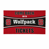 28" x 16" PVC Trapper Mat, Come Back with Tickets, North Carolina Stat, Collegiate