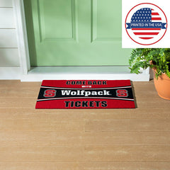 28" x 16" PVC Trapper Mat, Come Back with Tickets, North Carolina Stat, Collegiate