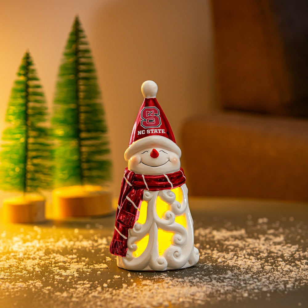 North Carolina State University Snowman LED Statuary, 8", Collegiate, Home
