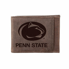 Slim Bi-Fold Wallet with RFID Blocking, Penn State, Brown, Collegiate, Home