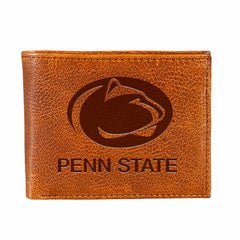 Penn State, Embossed 100% Genuine Tumbled Leather Passcase Bi-Fold Wal, Collegiate, Home