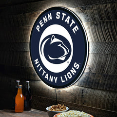 LED Wall Decor, College Football Round, Penn State, Collegiate, Home
