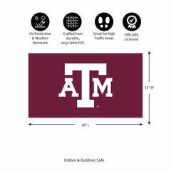 Full Color PVC Mat, 16" x 28", Texas A&M, Collegiate