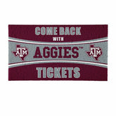 28" x 16" PVC Trapper Mat, Come Back with Tickets, Texas A&M, Collegiate