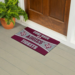 28" x 16" PVC Trapper Mat, Come Back with Tickets, Texas A&M, Collegiate