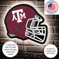 LED Wall Decor, Helmet, Texas A&M, Collegiate, Home