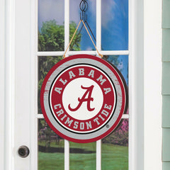 University of Alabama Round Door Décor with Hanging Rope, 18x18, Collegiate, Home