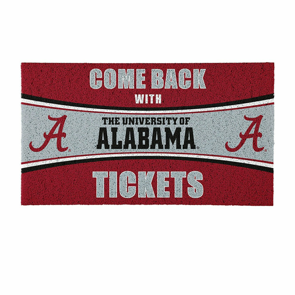28" x 16" PVC Trapper Mat, Come Back with Tickets, University of Alaba, Collegiate