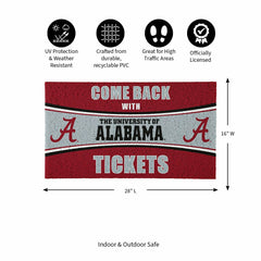 28" x 16" PVC Trapper Mat, Come Back with Tickets, University of Alaba, Collegiate