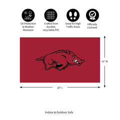 Full Color PVC Mat, 16" x 28", University of Arkansas, Collegiate