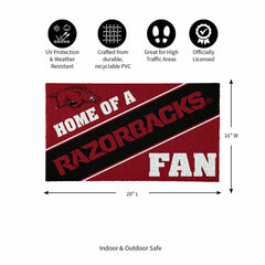 University of Arkansas, PVC Mat COLOR, Home of a Fan, Collegiate