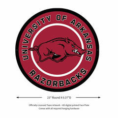LED Wall Decor, Round, University of Arkansas, Collegiate, Home