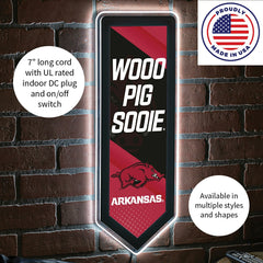 LED Wall Decor, Pennant, University of Arkansas, Collegiate, Home