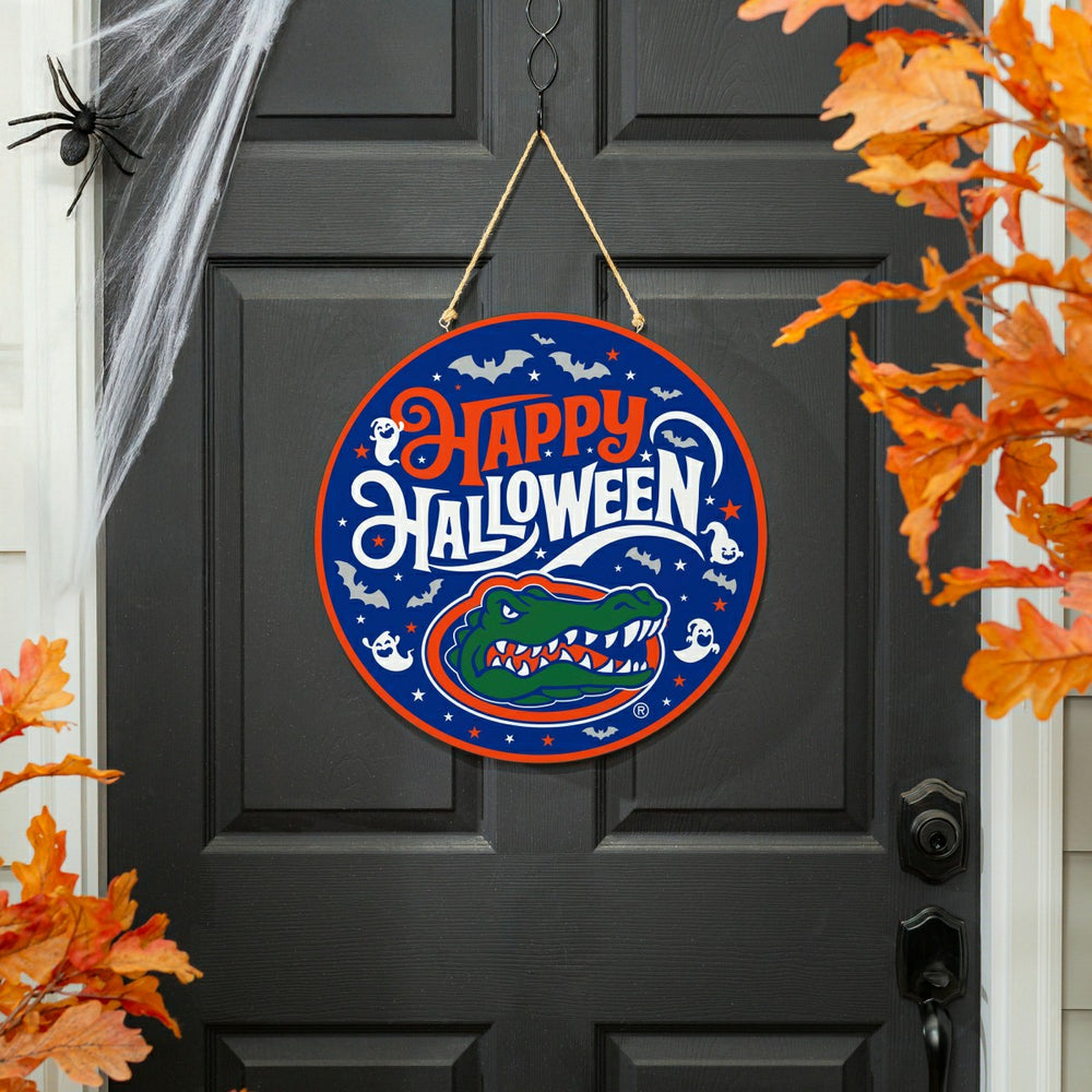 University of Florida Halloween Round Door Décor with Hanging Rope, 18, Collegiate, Home