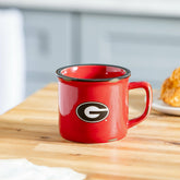 University of Georgia Ceramic Camp Cup with Enamel Finish, 14oz, Collegiate, Home
