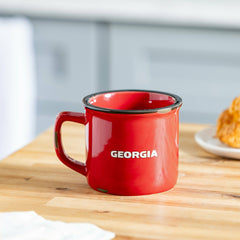 University of Georgia Ceramic Camp Cup with Enamel Finish, 14oz, Collegiate, Home