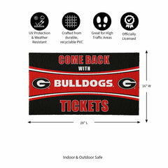 28" x 16" PVC Trapper Mat, Come Back with Tickets, University of Georg, Collegiate