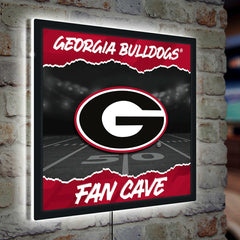 University of Georgia 23"H x 23"L LED Wall Decor, Edgelite, Square, Collegiate, Home