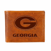 University of Georgia, Embossed 100% Genuine Tumbled Leather Passcase , Collegiate, Home