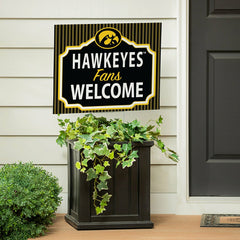 University of Iowa Coroplast Yard Sign, "Fans Welcome", Collegiate, Home