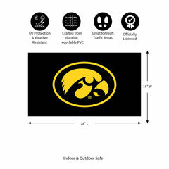 Full Color PVC Mat, 16" x 28", University of Iowa, Collegiate