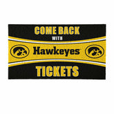 28" x 16" PVC Trapper Mat, Come Back with Tickets, University of Iowa, Collegiate