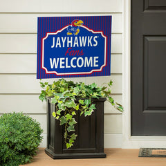 University of Kansas Coroplast Yard Sign, "Fans Welcome", Collegiate, Home