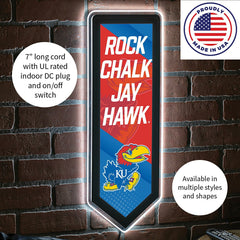 LED Wall Decor, Pennant, University of Kansas, Collegiate, Home