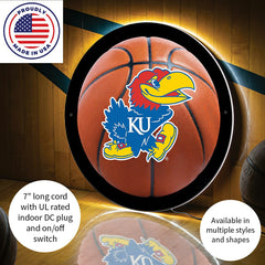LED Wall Decor, Round, Med, Kansas Basketball, Collegiate, Home