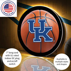 LED Wall Decor, Round, Med, Univ of Kentucky Basketball, Collegiate, Home
