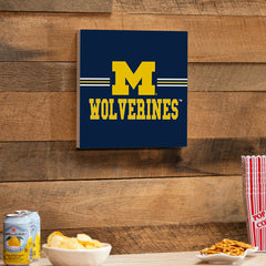 University Of Michigan Wood Wall Sign, 12x12, Collegiate, Home