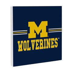 University Of Michigan Wood Wall Sign, 12x12, Collegiate, Home