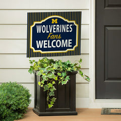 University Of Michigan Coroplast Yard Sign, "Fans Welcome", Collegiate, Home