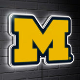 Michigan Wolverines LED Wall Decor, Glazelite, Logo, Collegiate, Home