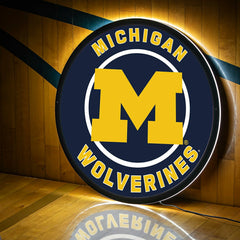 LED Wall Decor, Round, University Of Michigan, Collegiate, Home