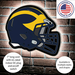 LED Wall Decor, Helmet, University Of Michigan, Collegiate, Home