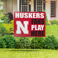 University of Nebraska Coroplast Yard Sign "Fans Play Here", Collegiate, Home