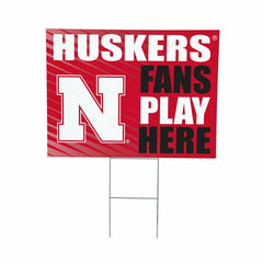 University of Nebraska Coroplast Yard Sign "Fans Play Here", Collegiate, Home