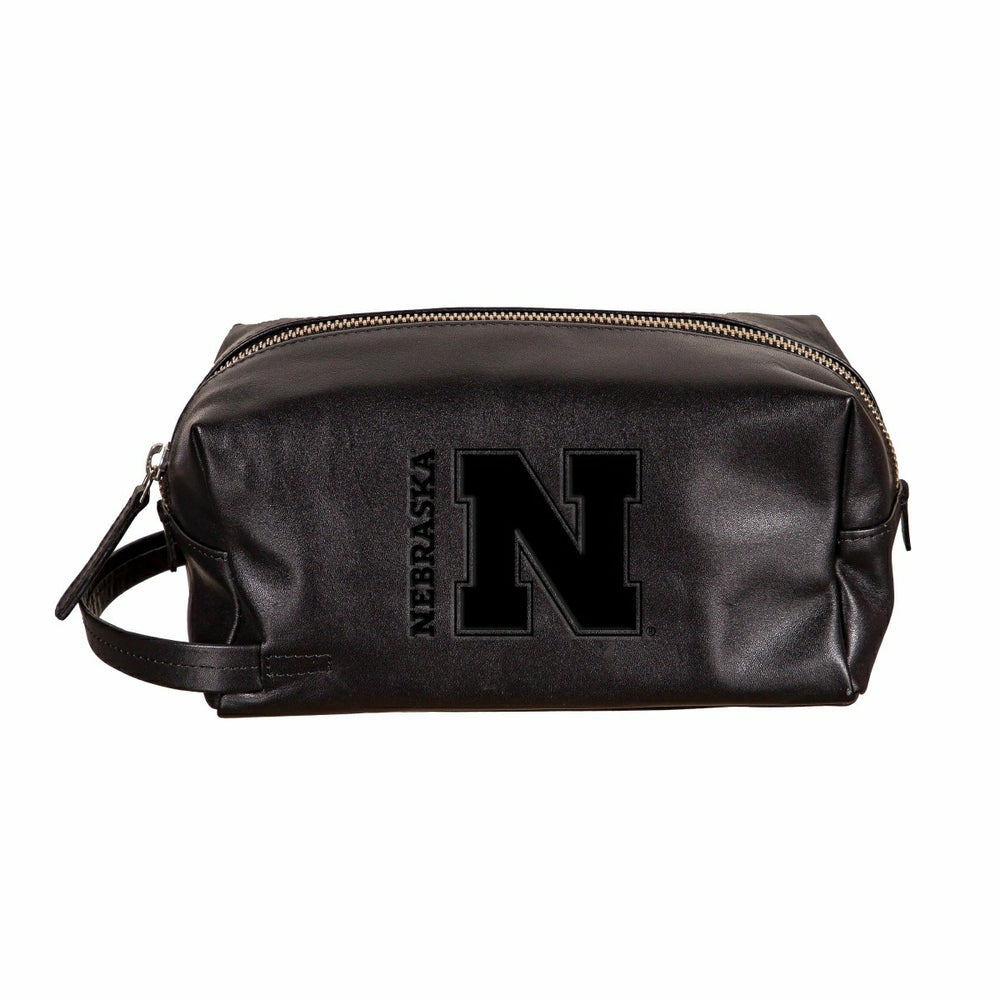 University of Nebraska, Embossed Toiletry Bag, Black, Collegiate, Home