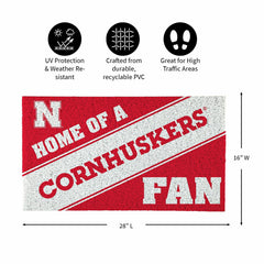 University of Nebraska, PVC Mat COLOR, Home of a Fan, Collegiate
