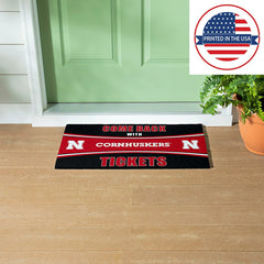 28" x 16" PVC Trapper Mat, Come Back with Tickets, University of Nebra, Collegiate