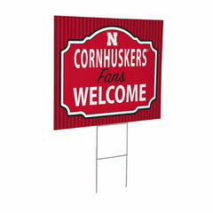 University of Nebraska Coroplast Yard Sign, "Fans Welcome", Collegiate, Home