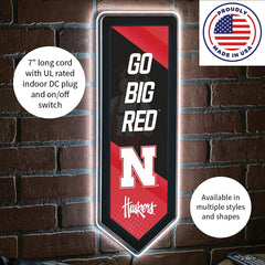 LED Wall Decor, Pennant, University of Nebraska, Collegiate, Home