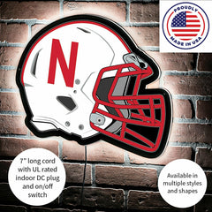 LED Wall Decor, Helmet, University of Nebraska, Collegiate, Home