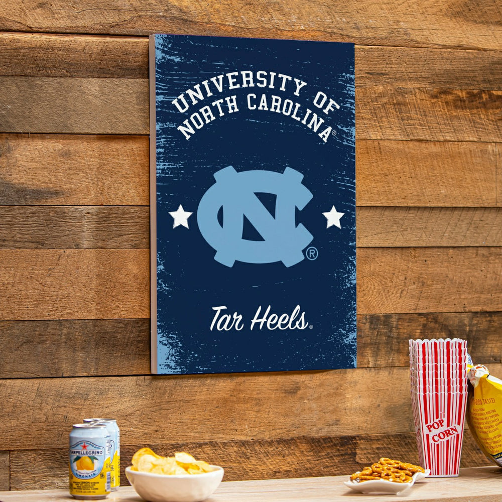 University of North Carolina Wood Wall Sign, 16x24, Collegiate, Home