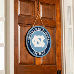 University of North Carolina Round Door Décor with Hanging Rope, 18x18, Collegiate, Home