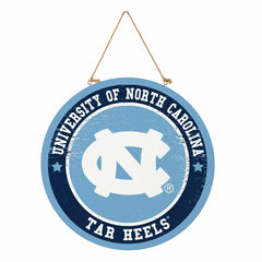 University of North Carolina Round Door Décor with Hanging Rope, 18x18, Collegiate, Home