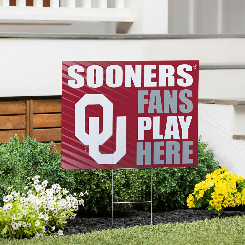 University of Oklahoma Coroplast Yard Sign "Fans Play Here", Collegiate, Home
